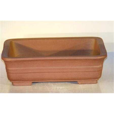 Paisaje 12 x 9.625 x 3.5 in. Unglazed Ceramic Bonsai Pot, Tan - Rectangle PA2529755